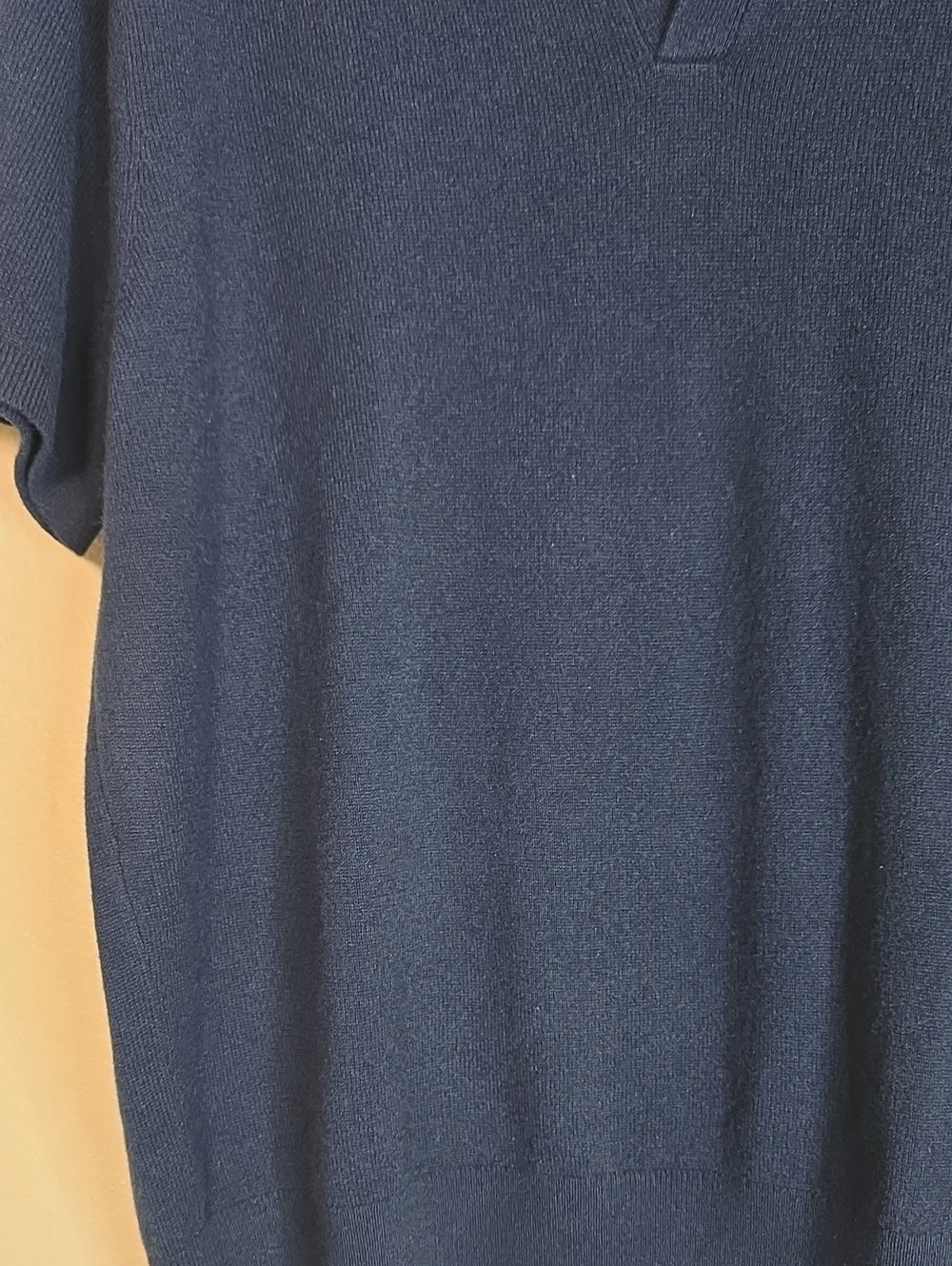 J. Crew Men's Navy Short-Sleeve Cashmere Jhonny Collar Sweater Polo Size XL